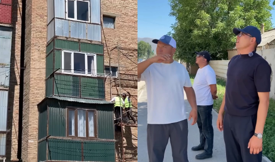 Талас шаарында көп кабаттуу үйлөрдүн фасаддары жаңыланууда