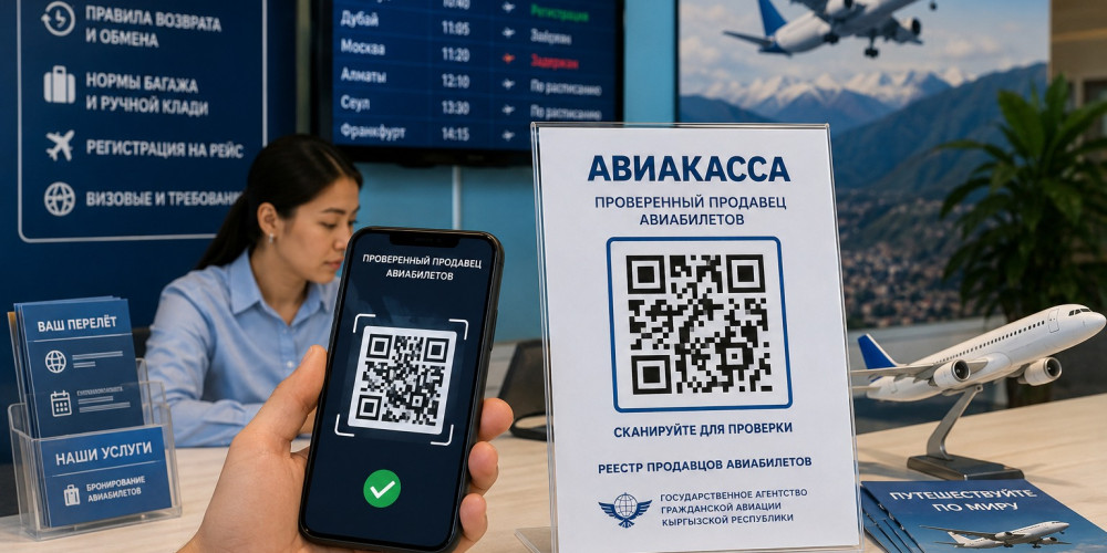 Авиакассы в Кыргызстане обяжут пройти регистрацию и разместить QR-код