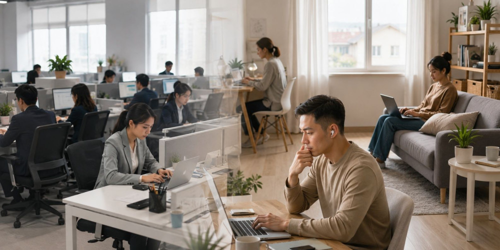 Только 13% кыргызстанцев предпочитают работать исключительно в офисе