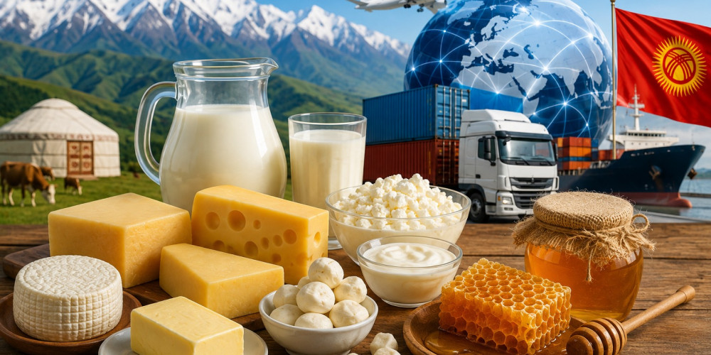 Кыргызстан за полгода экспортировал почти 20 тыс. тонн молочной продукции и 228 тонн меда