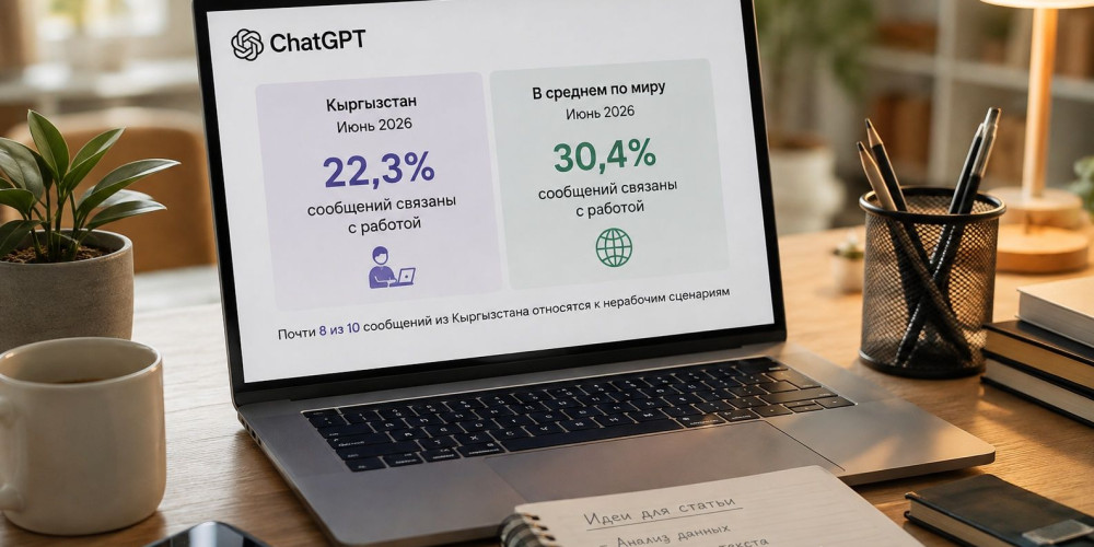 Только одно из пяти сообщений в ChatGPT кыргызстанцы задают по работе