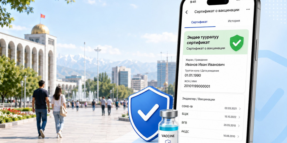 В «Түндүк» теперь можно получить сертификаты обо всех зарегистрированных прививках