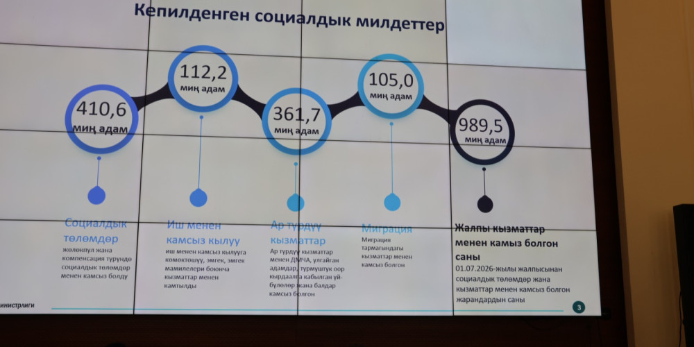 Почти миллион кыргызстанцев получили услуги Минтруда за полгода