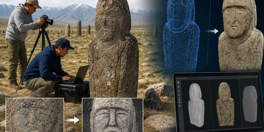 Археологи создадут 3D-модели древних изваяний Кыргызстана