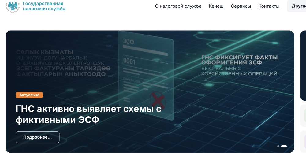 ГНС Кыргызстана запустила новый официальный сайт