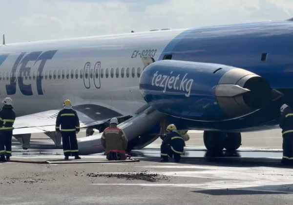 Названа причина аварии самолета TezJet в «Манасе»: сломалось шасси