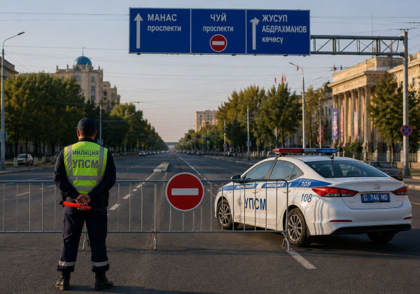 В центре Бишкека перекроют часть проспекта Чуй с вечера 27 августа до полудня 29 августа
